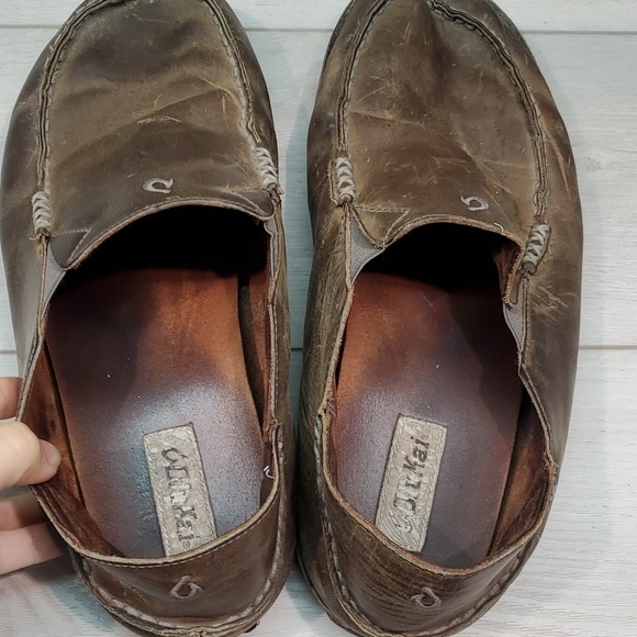 Olukai Mens Moloa Leather Loafer Slip on shoes sz 13 main image 6